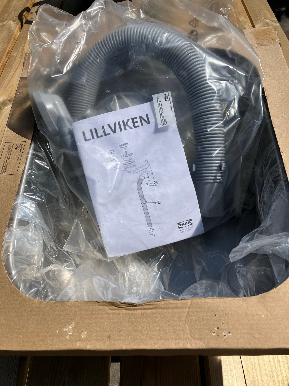 IKEA FYNDIG Wasbak met LILLVIKEN Afvoerset - Nieuw, Overige typen, IKEA, Ophalen of Verzenden, Metaal