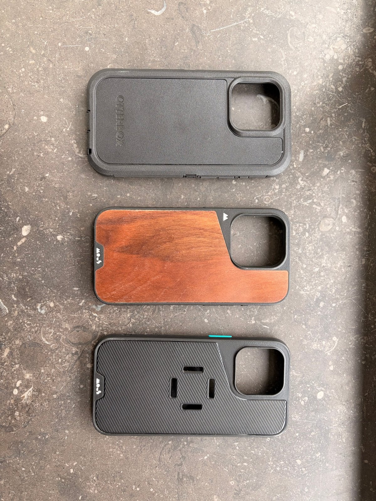 iPhone 15 Pro Hoesjes - OtterBox, Quad Lock, Houten, Kunststof, Zwart, Verzenden, Hoesje of Tasje