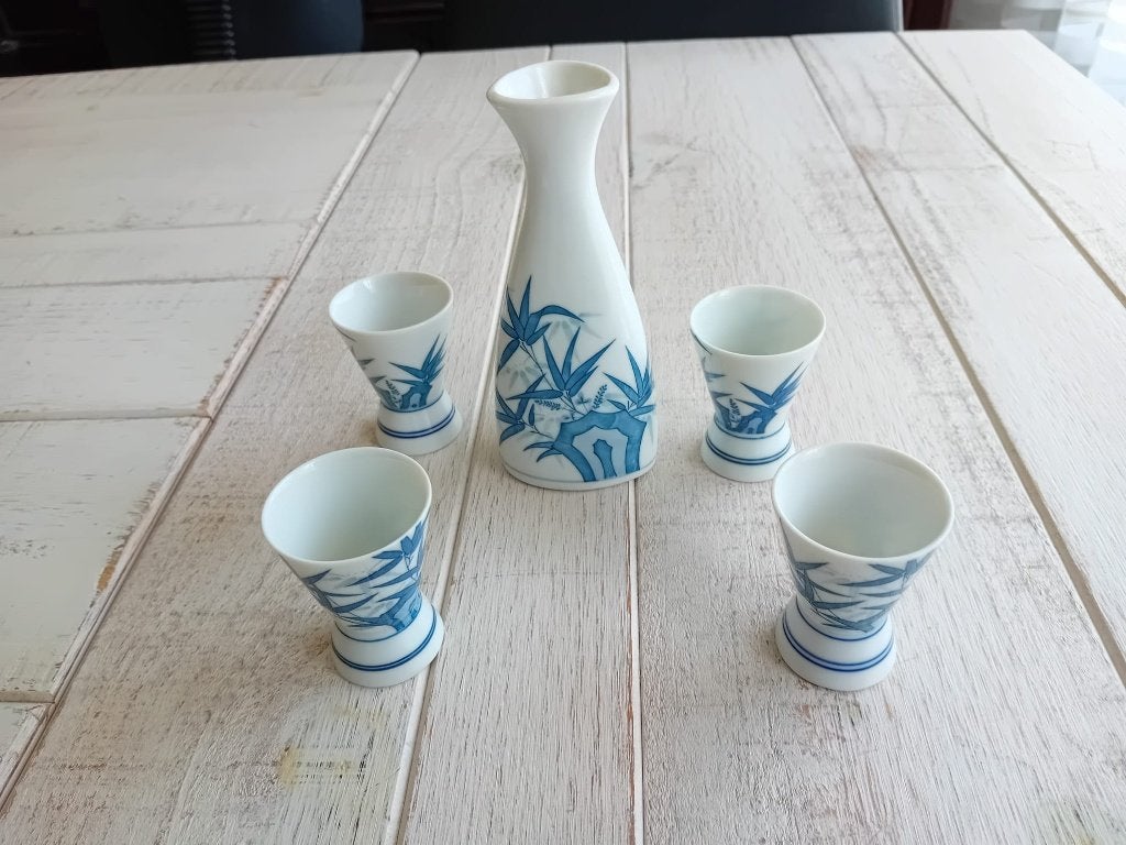Porseleinen vintage Japanse sakeset van keramiek, Ophalen of Verzenden