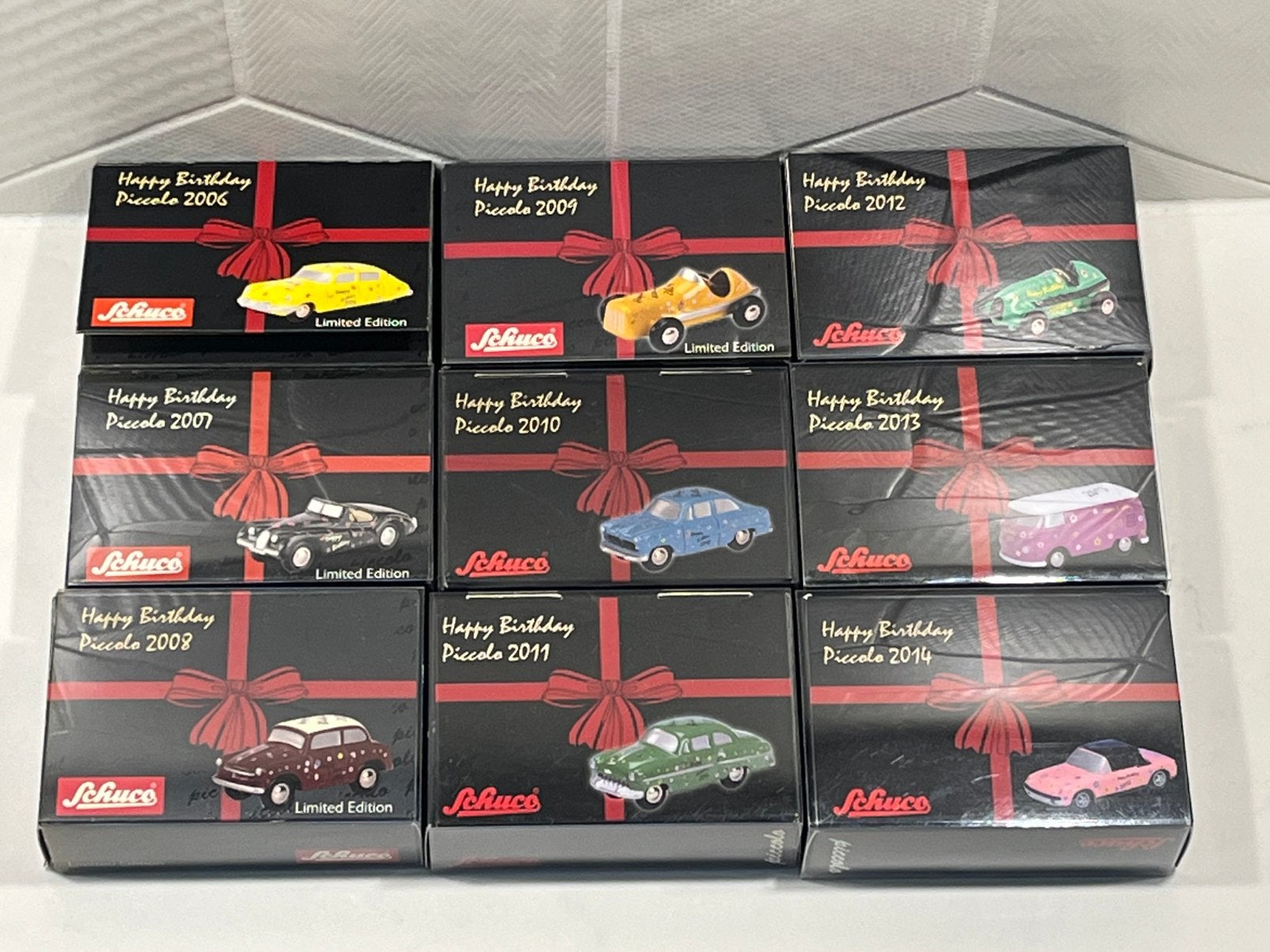 Modelauto’s 1:87 Schuco Piccolo “Happy Birthday” collectie, Hobby en Vrije tijd, Modelauto's | 1:87, Verzenden, Zo goed als nieuw