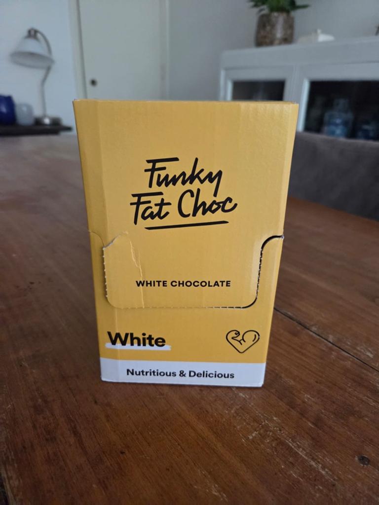 Doos Funky Fat witte chocola zonder suiker, Ophalen of Verzenden