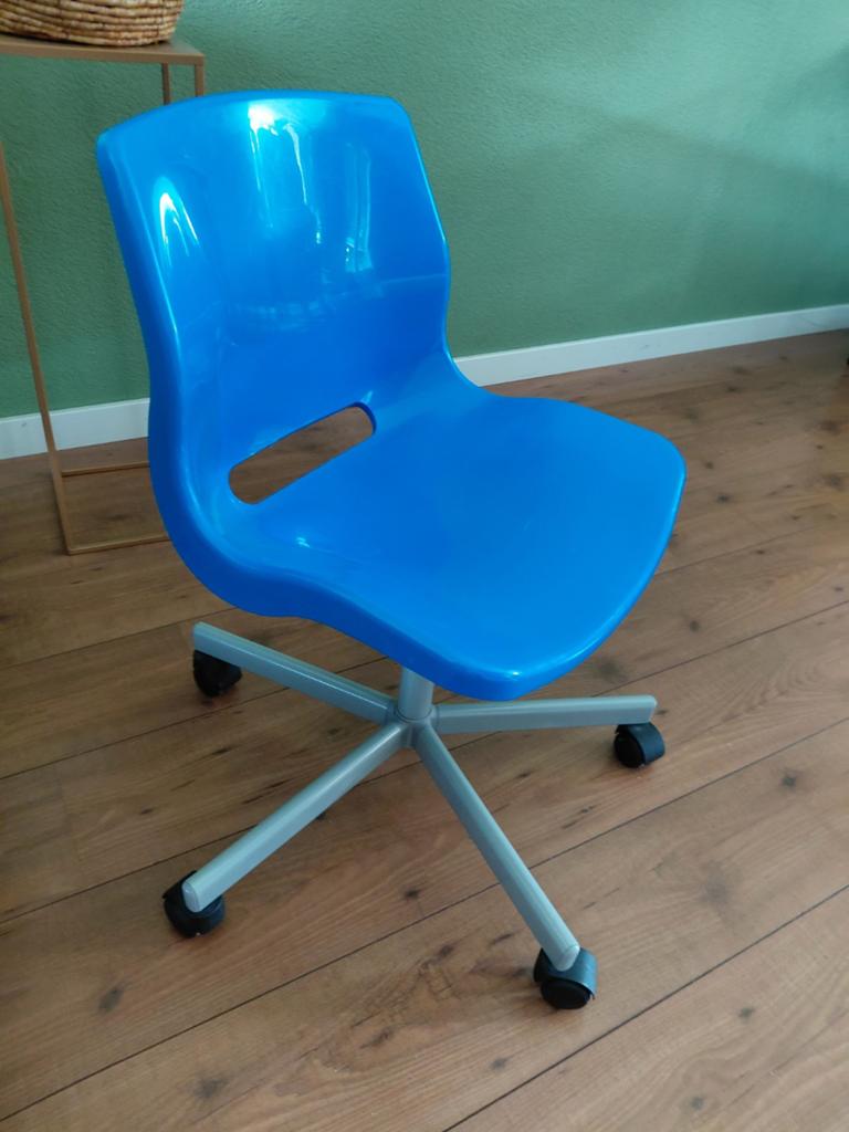 Bureaustoel blauw, Ophalen, Gebruikt, Blauw