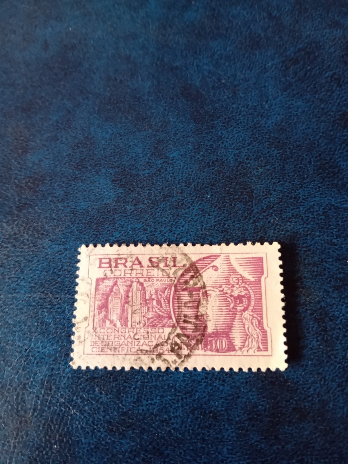 Gestempelde Braziliaanse postzegel, 1954, Ophalen of Verzenden, Gestempeld