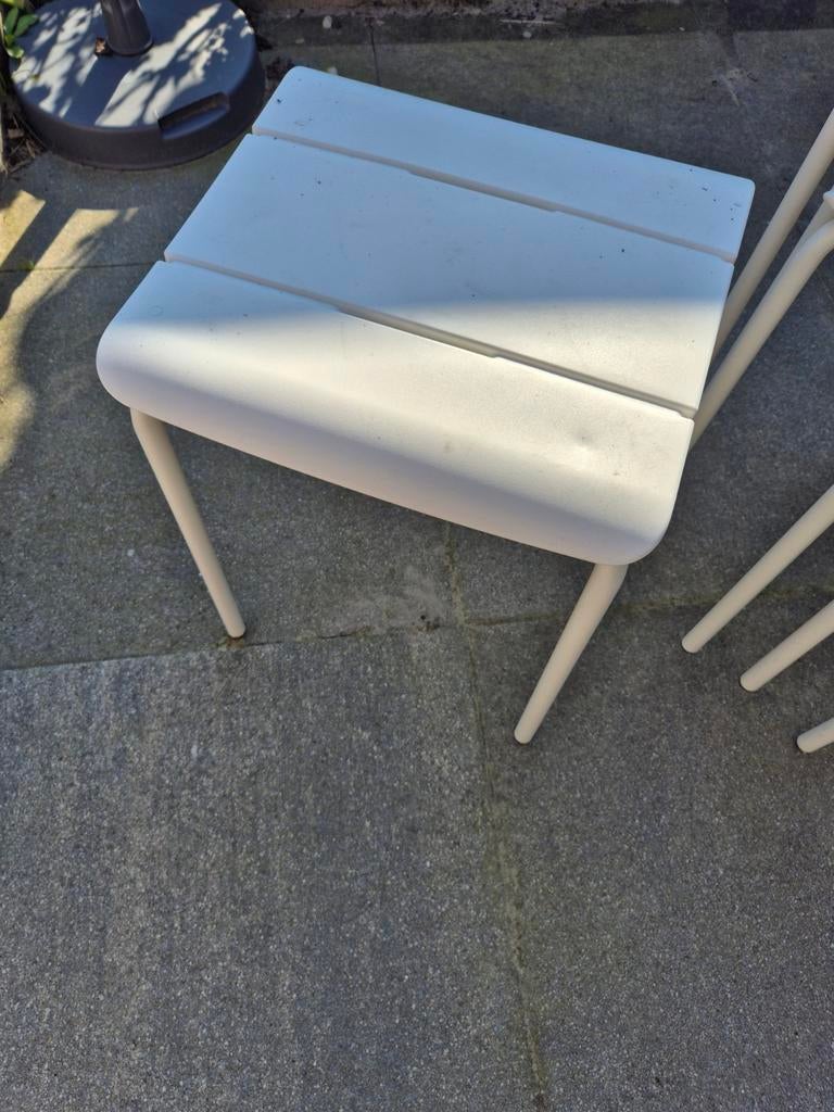 Set van 4 stapelbare bijzettafels/krukjes, Ophalen, Minder dan 45 cm, Gebruikt, Modern