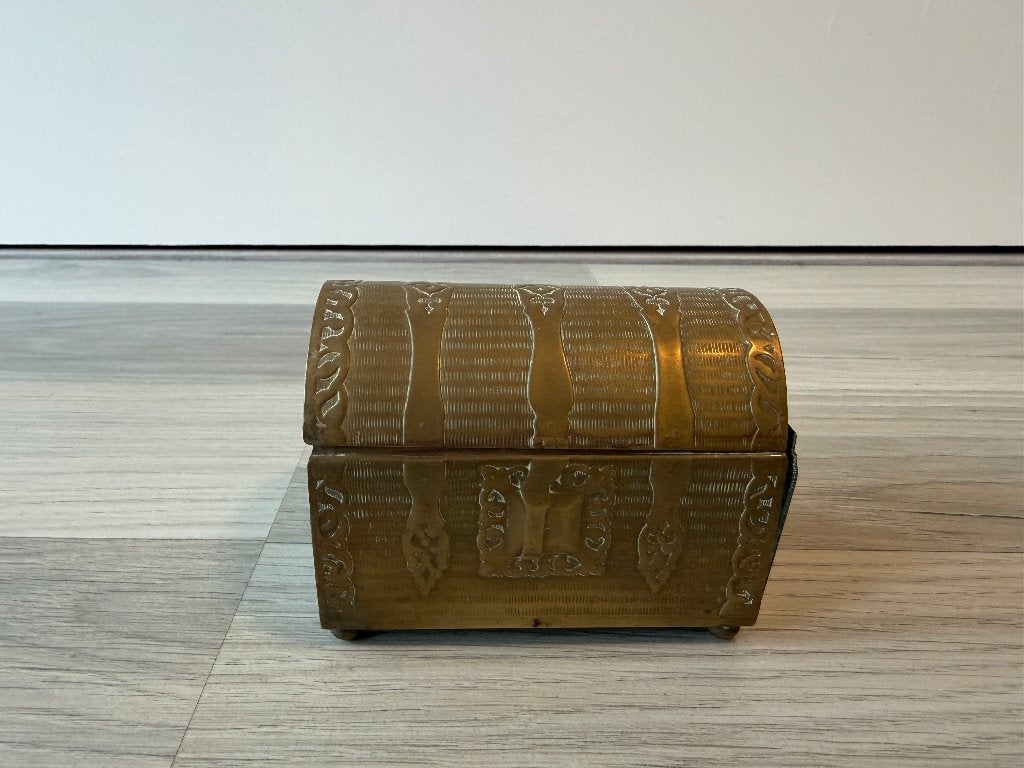 Koperen NEMI boerendeken-kistje (sieradenkistje 1936), Antiek en Kunst, Ophalen of Verzenden, Koper