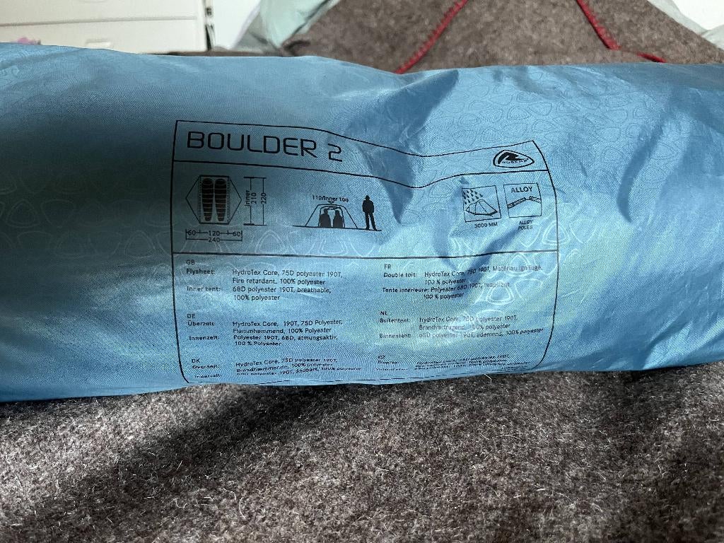 Robens Boulder 2 p lichtgewicht 4 seiz. tent 2,4 kg HH 3000, Ophalen of Verzenden, Zo goed als nieuw, Tot en met 2