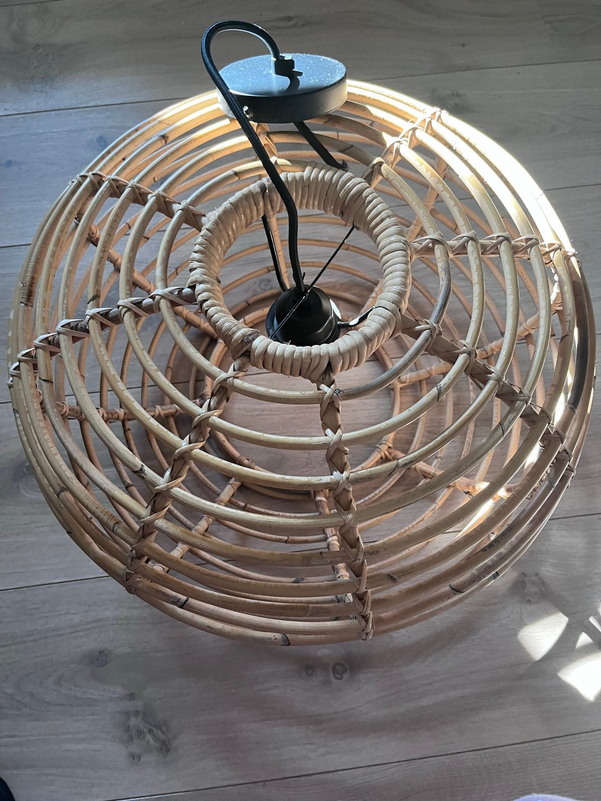 Bamboe hanglamp - 50 cm, Huis en Inrichting, Ophalen, Zo goed als nieuw, Natuurlijk materiaal, E27 (groot)