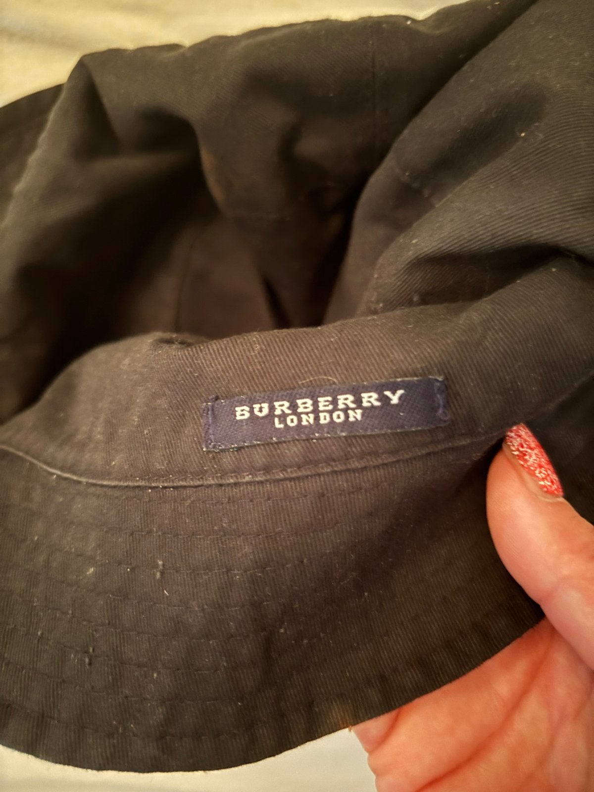 Originele Burberry London bucket hat - reversible, Ophalen of Verzenden, Gedragen, One size fits all, Hoed