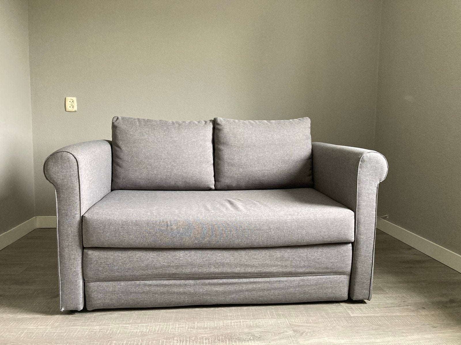 slaapbank van Leen Bakker - Grijs, Ophalen, Tweepersoons, 140 cm, Zo goed als nieuw