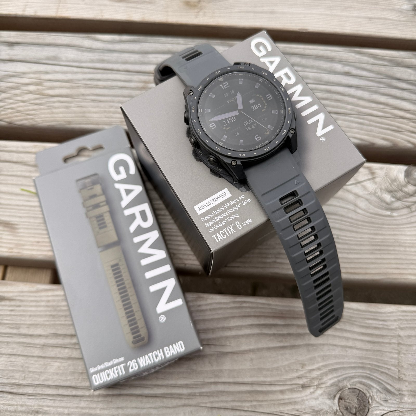 Garmin Tactix 8 51mm AMOLED Cerakote Sapphire GPS Smartwatch, Sieraden, Tassen en Uiterlijk, Ophalen of Verzenden, Zo goed als nieuw