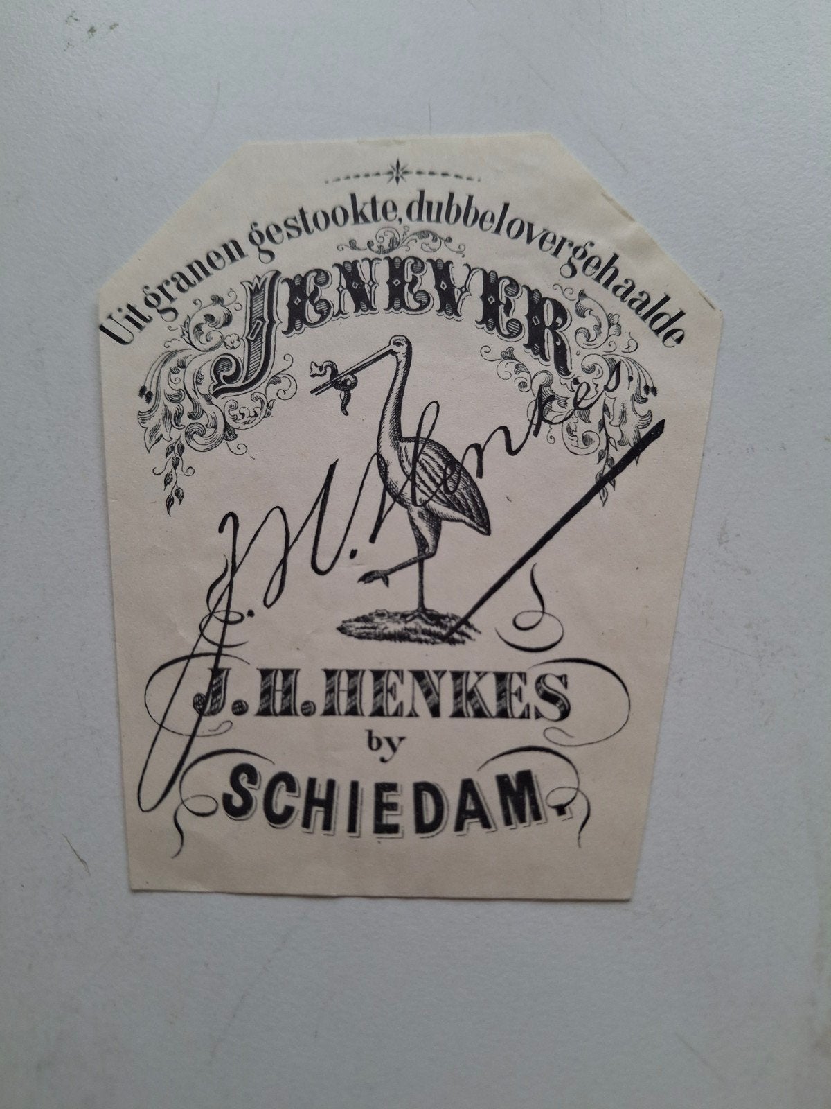 jenever etiket Henkes., Verzamelen, Merken en Reclamevoorwerpen, Ophalen of Verzenden, Zo goed als nieuw, Overige typen