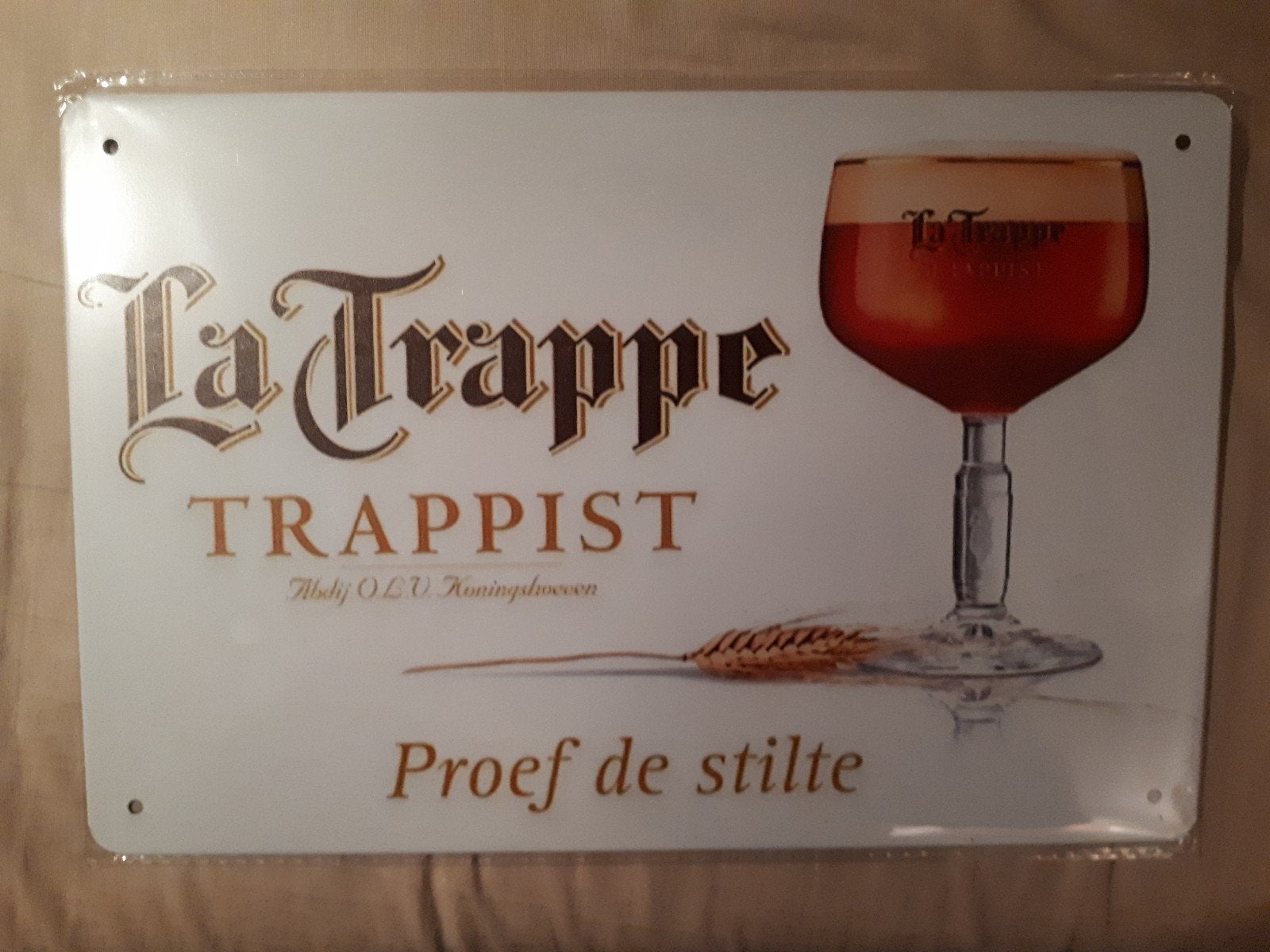 La Trappe 20x30 cm Metalen Reclamebord, Verzamelen, Biermerken, Verzenden, Nieuw, Reclamebord, Plaat of Schild, La Trappe