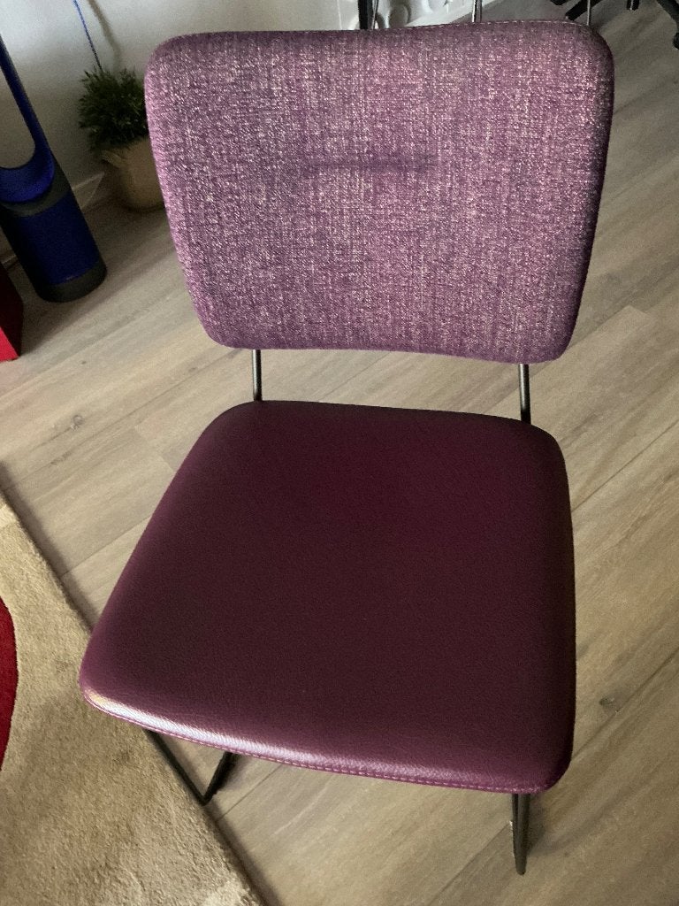 4 Eetkamerstoelen en 2 hockers, Ophalen, Gebruikt, 125 cm of meer, Leer