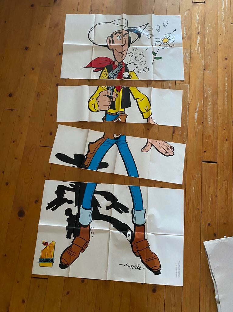 Lucky luke poster, Eén stripboek, Ophalen of Verzenden, Gelezen