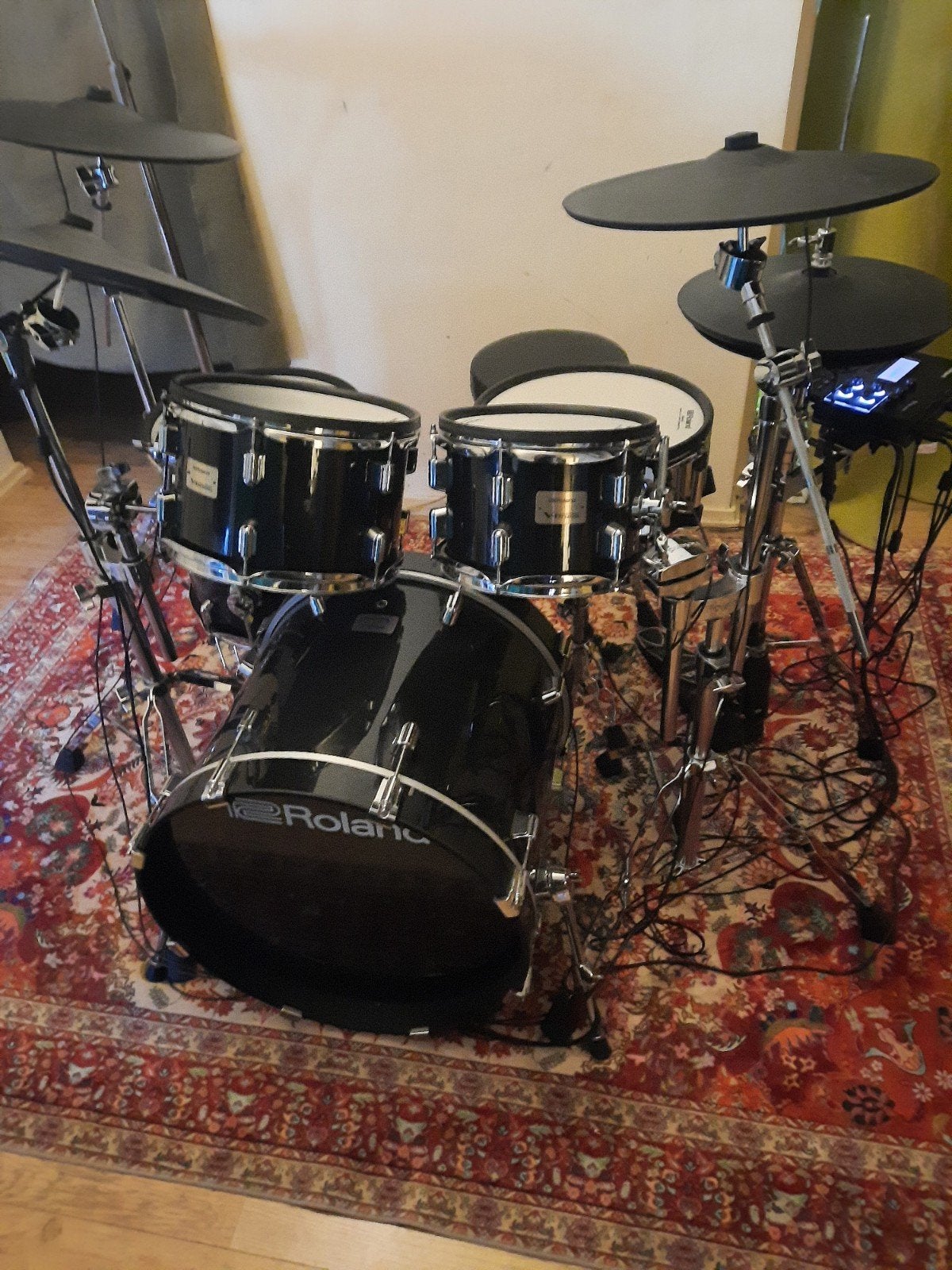 Roland vad 507 drumstel + div.Zildjian topbekkens, Ophalen of Verzenden, Zo goed als nieuw, Roland