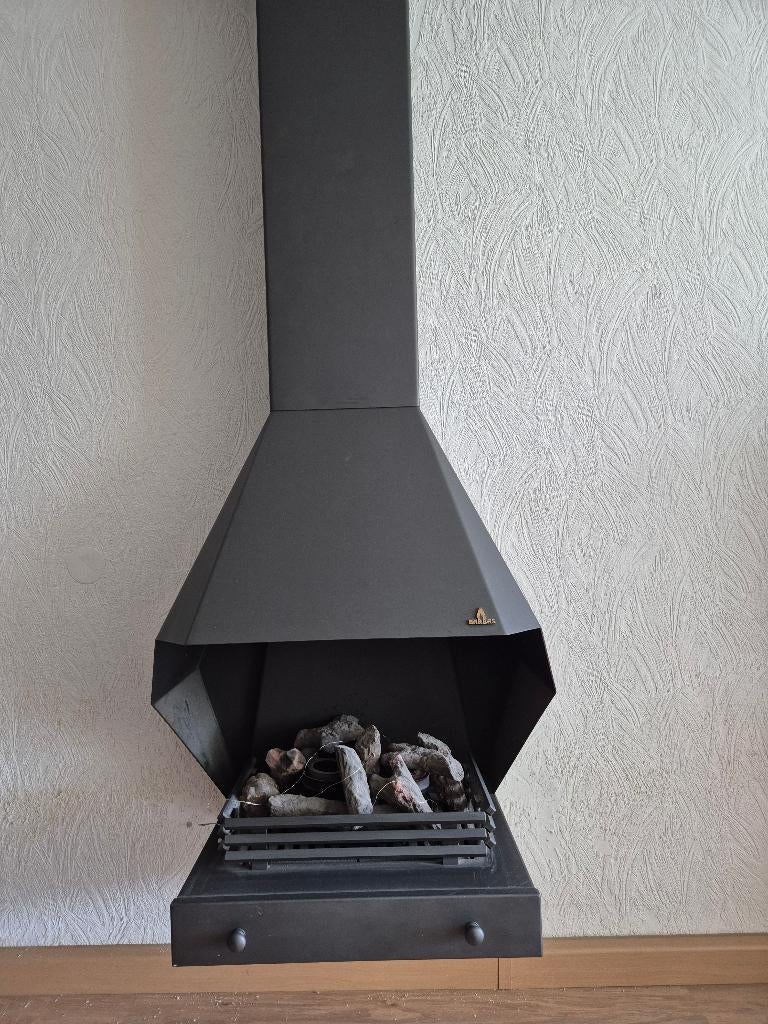 Openhaard barbas, Huis en Inrichting, Ophalen, Zo goed als nieuw, Hangende haard, Houthaard
