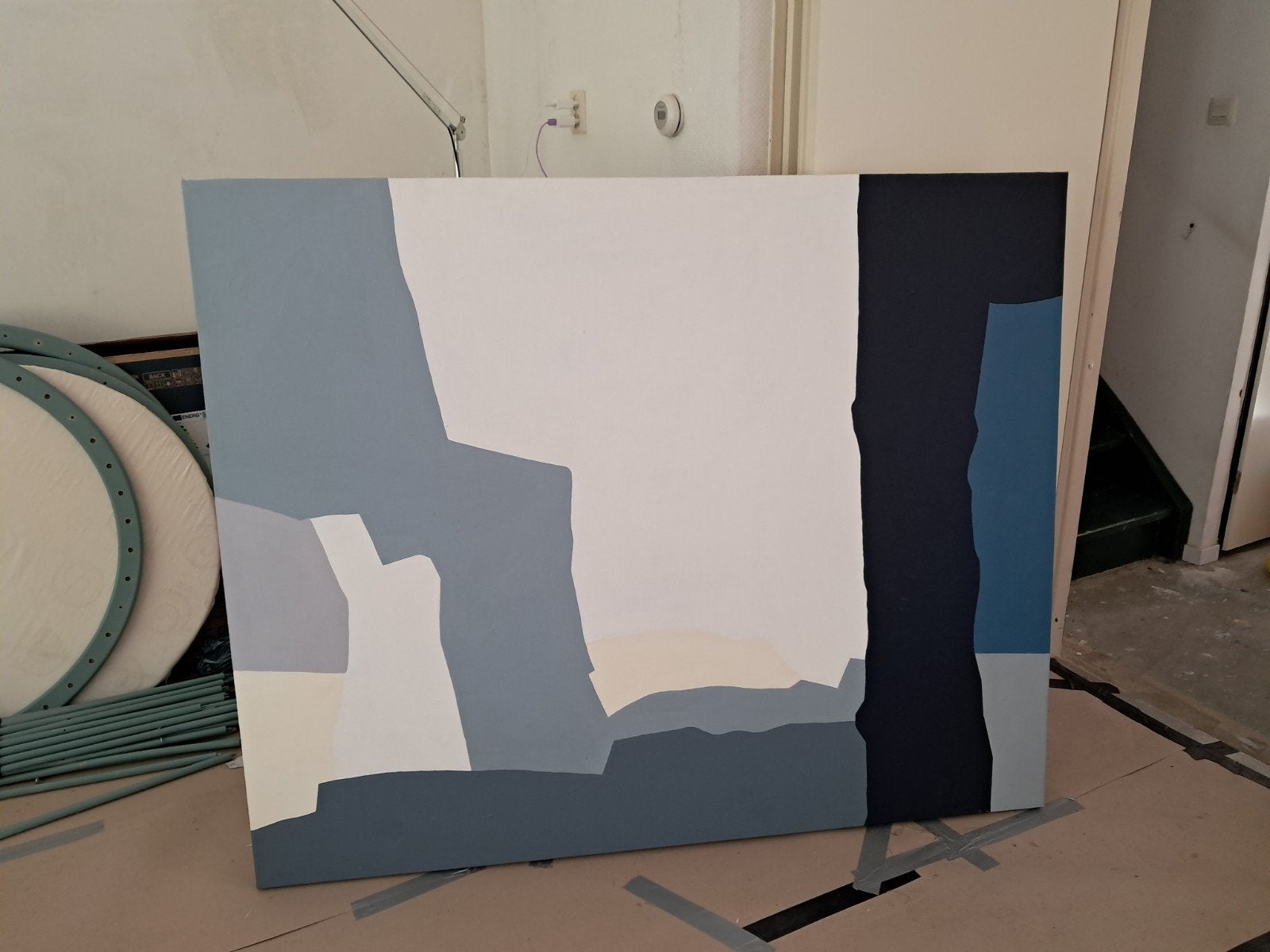Groot Abstract Acrylverf Schilderij - 130 x 160 cm, Ophalen