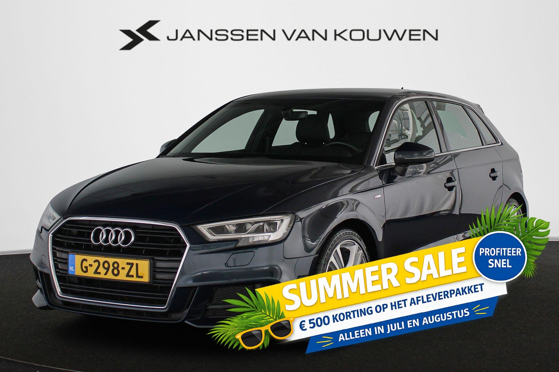 Audi A3 Sportback 30 TFSI Advance Sport S-Line Trekhaak Stoe, Auto's, Voorwielaandrijving, Gebruikt, 1165 kg, Blauw
