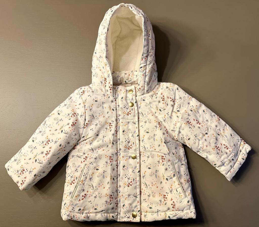 Meisjes Jas Maat 74 - Gebroken Wit Bloemen, Kinderen en Baby's, Ophalen of Verzenden, Gebruikt, Meisje, Jasje