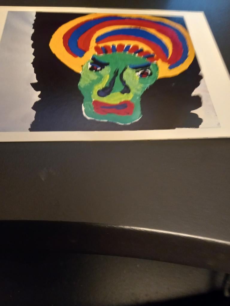 2x kaart Karel Appel Noach, Verzamelen, Verzenden, 1980 tot heden, Ongelopen, Sterren en Beroemdheden
