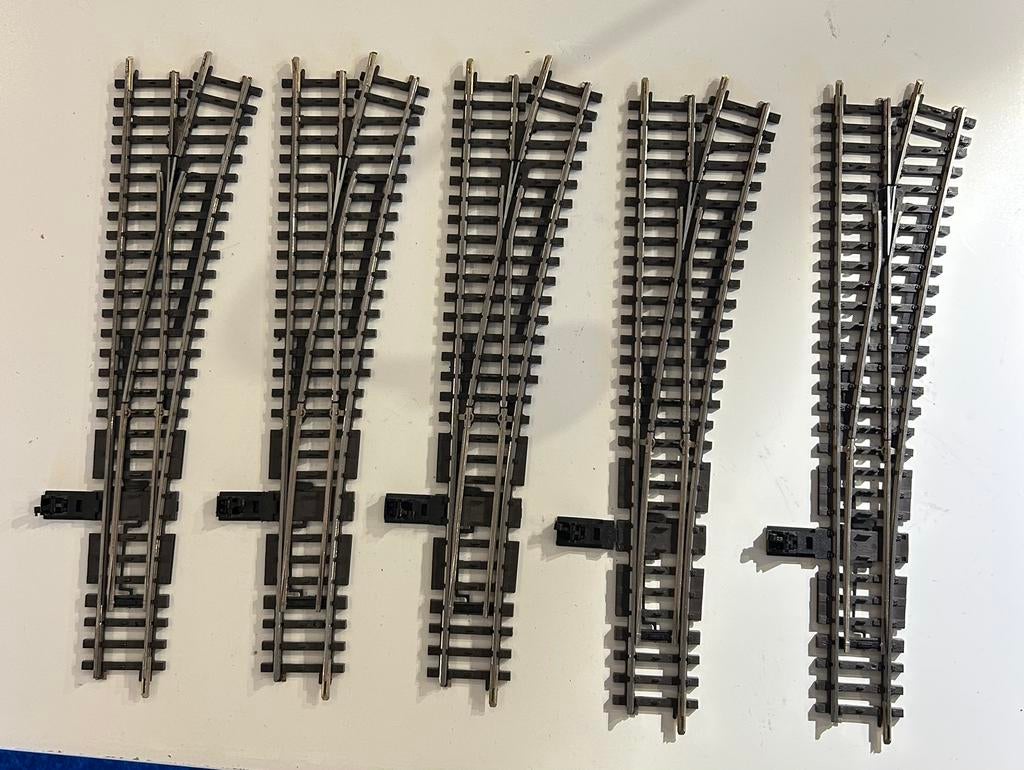 Märklin 2271 rechtse wissels 5 stuks, Overige merken, Wisselstroom, Gebruikt, Verzenden