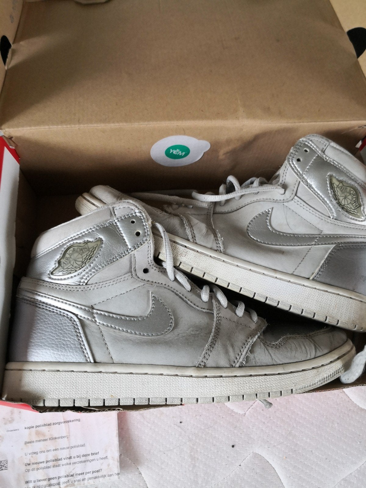 Nike Air Jordan 1 High OG Metallic Silver, Overige kleuren, Nike, Ophalen of Verzenden, Sneakers of Gympen