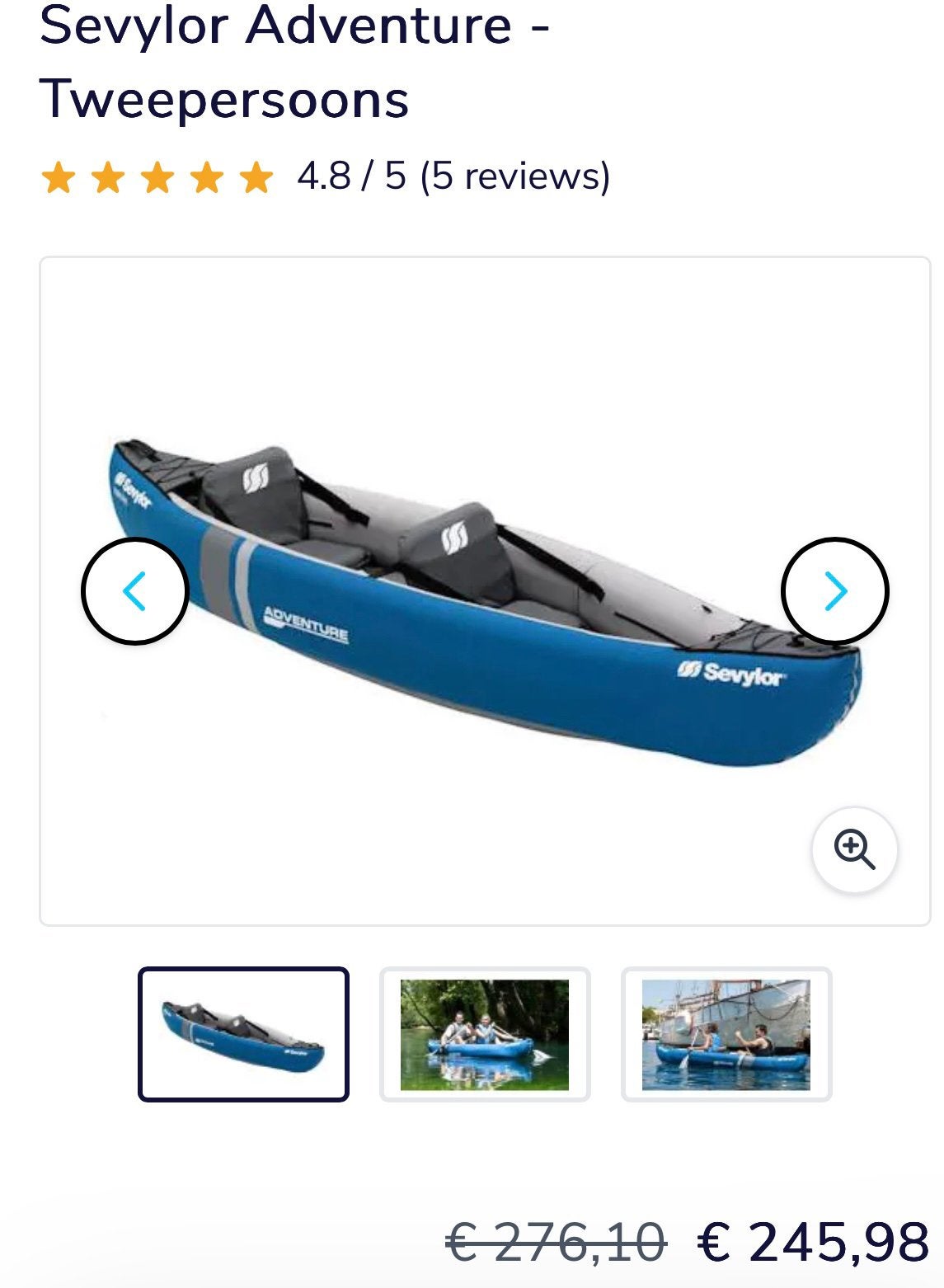 Sevylor Adventure kayak met peddels. 2/1-persoons, Ophalen, Gebruikt, 2-persoons