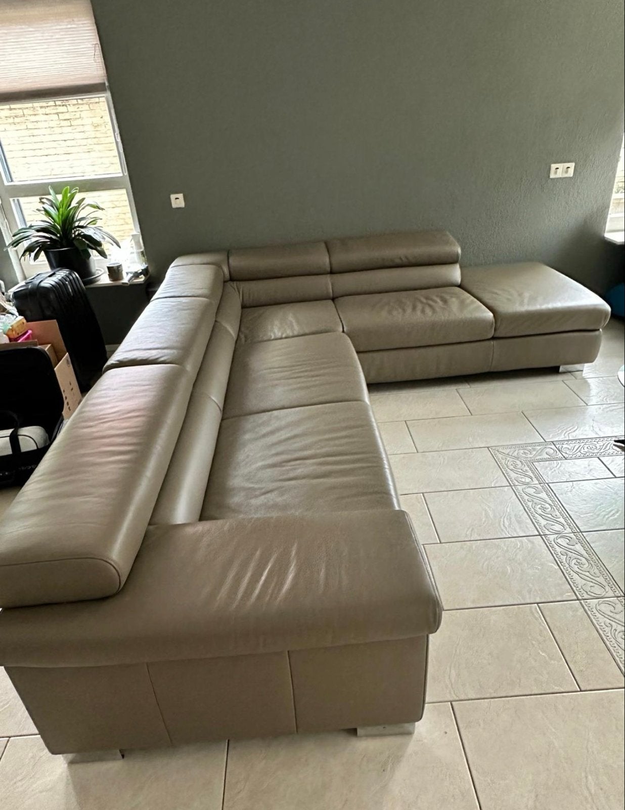 Leren Hoekbank - Comfortabel en Stijlvol, Huis en Inrichting, Banken | Bankstellen, Ophalen, Gebruikt, 100 tot 125 cm, Hoekbank
