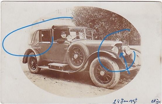 Panhard & Levassor automobile 1927 fotokaart, Ophalen of Verzenden, 1920 tot 1940, Gelopen, Voertuig