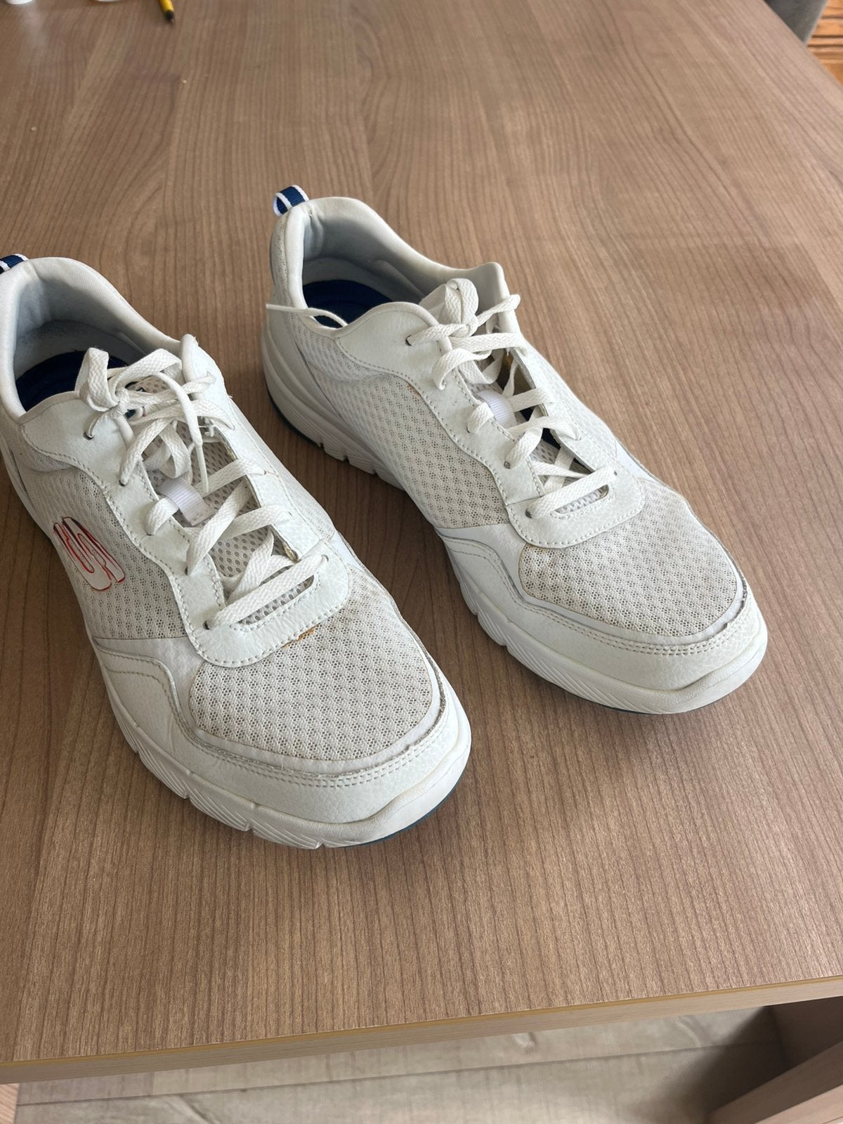 Skechers Air-Cooled Memory FoamHeren Maat 46, Kleding | Heren, Schoenen, Verzenden, Zo goed als nieuw, Wit, Sneakers of Gympen