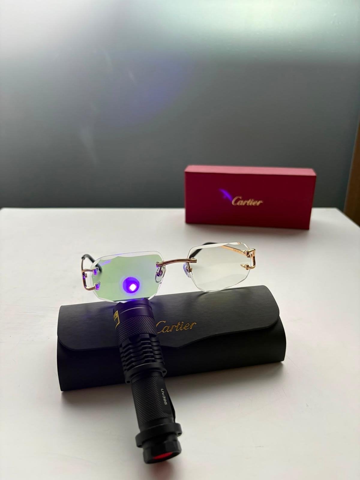 Cartier Photochromic Glazen - Meekleuren Zonnebril, Overige merken, Zonnebril, Overige kleuren, Nieuw