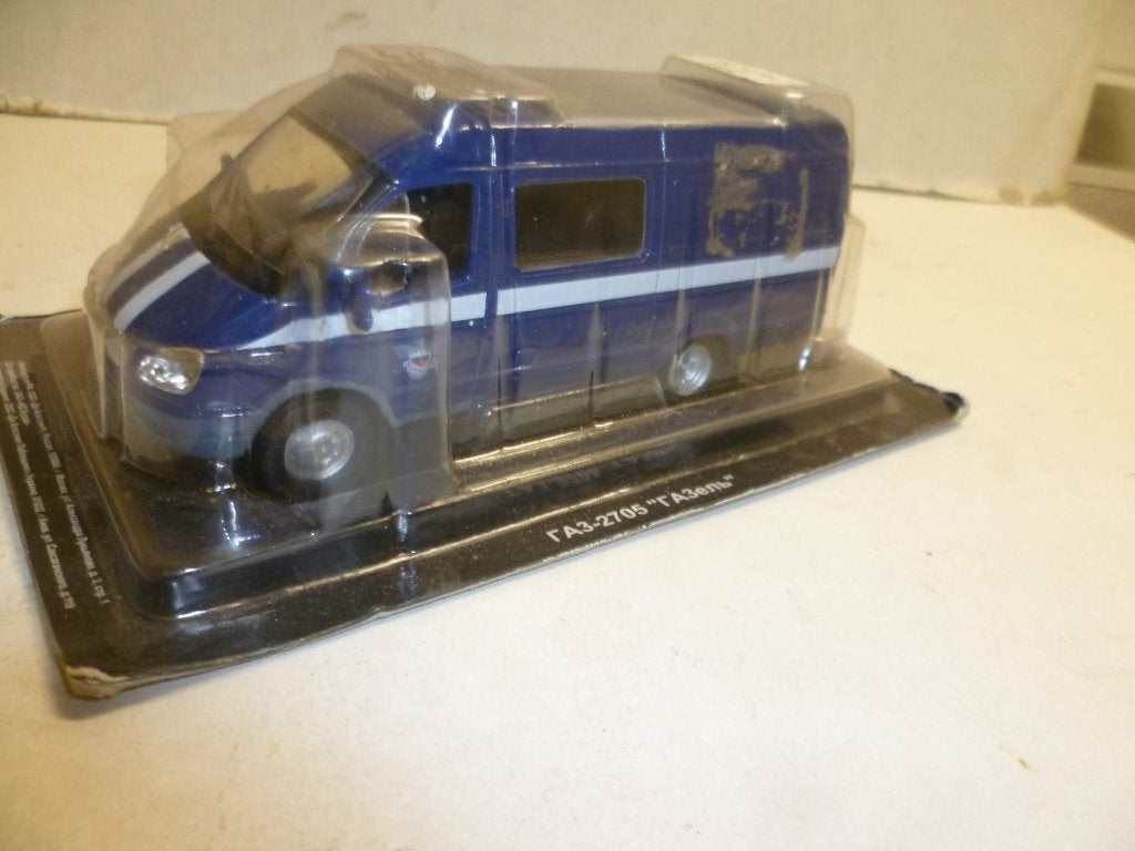 Russisch Gaz 2705 blauwe bus nieuw in blister modelauto., Ophalen of Verzenden, Nieuw, Auto, Overige merken