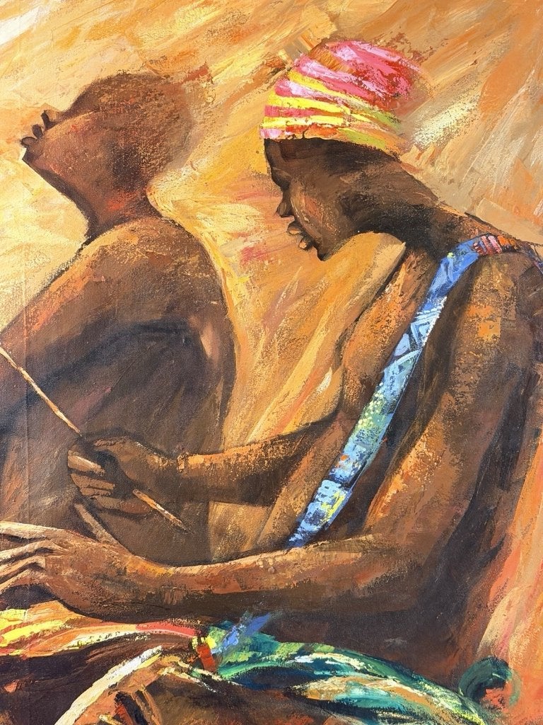 Groot Afrikaans painting by Godwin Adjei Sowah "vibration", Ophalen