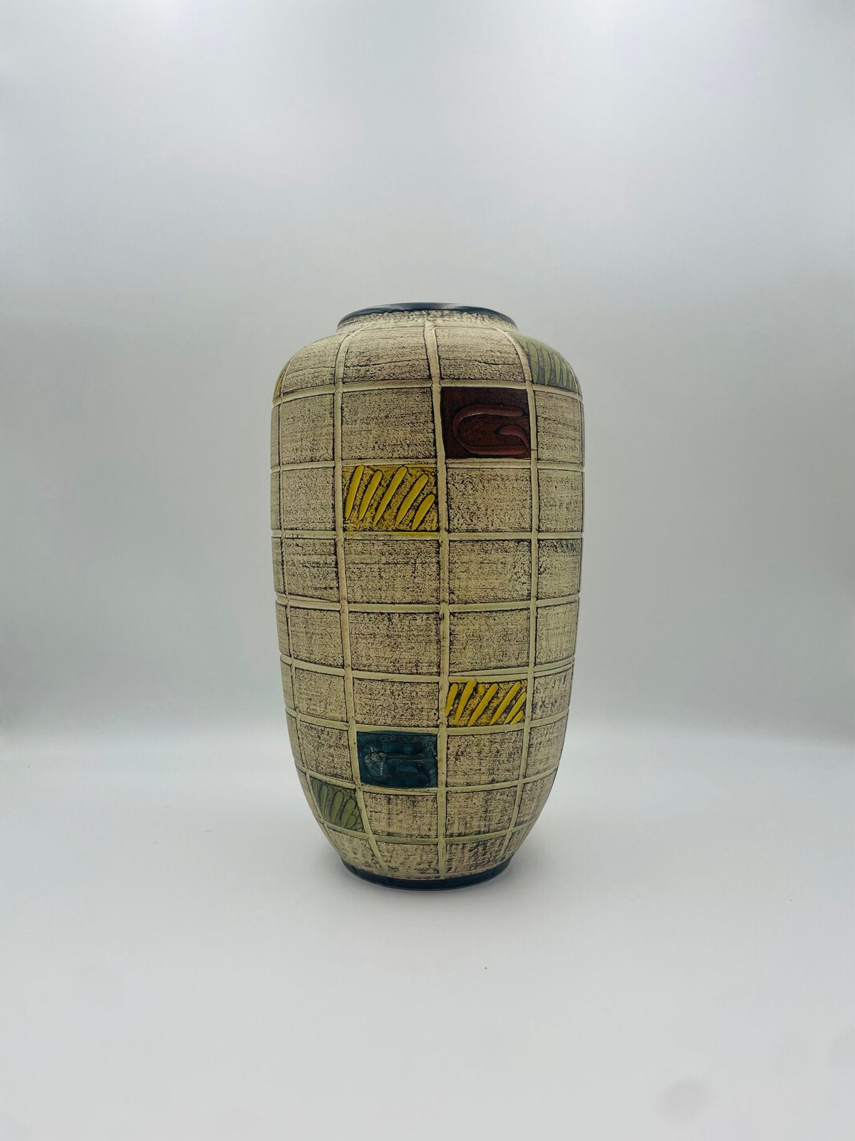 West-Duitse Keramiek Vaas - Jaren '60 Design, Antiek en Kunst, Ophalen of Verzenden