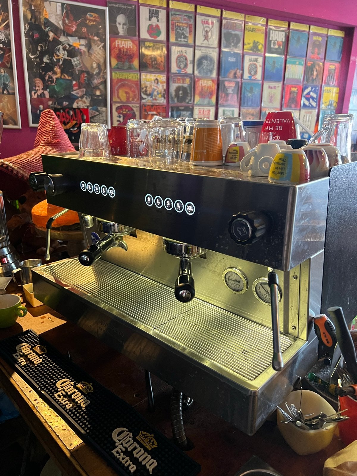 Ascaso Barista Tweegroeps Espressomachine - Onderhoud Nodig, Ophalen, Gebruikt, Espresso apparaat, Koffiebonen