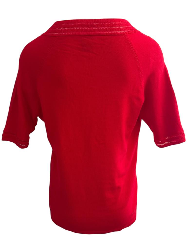 Madeleine shirt L, Ophalen of Verzenden, Zo goed als nieuw, Korte mouw, Rood