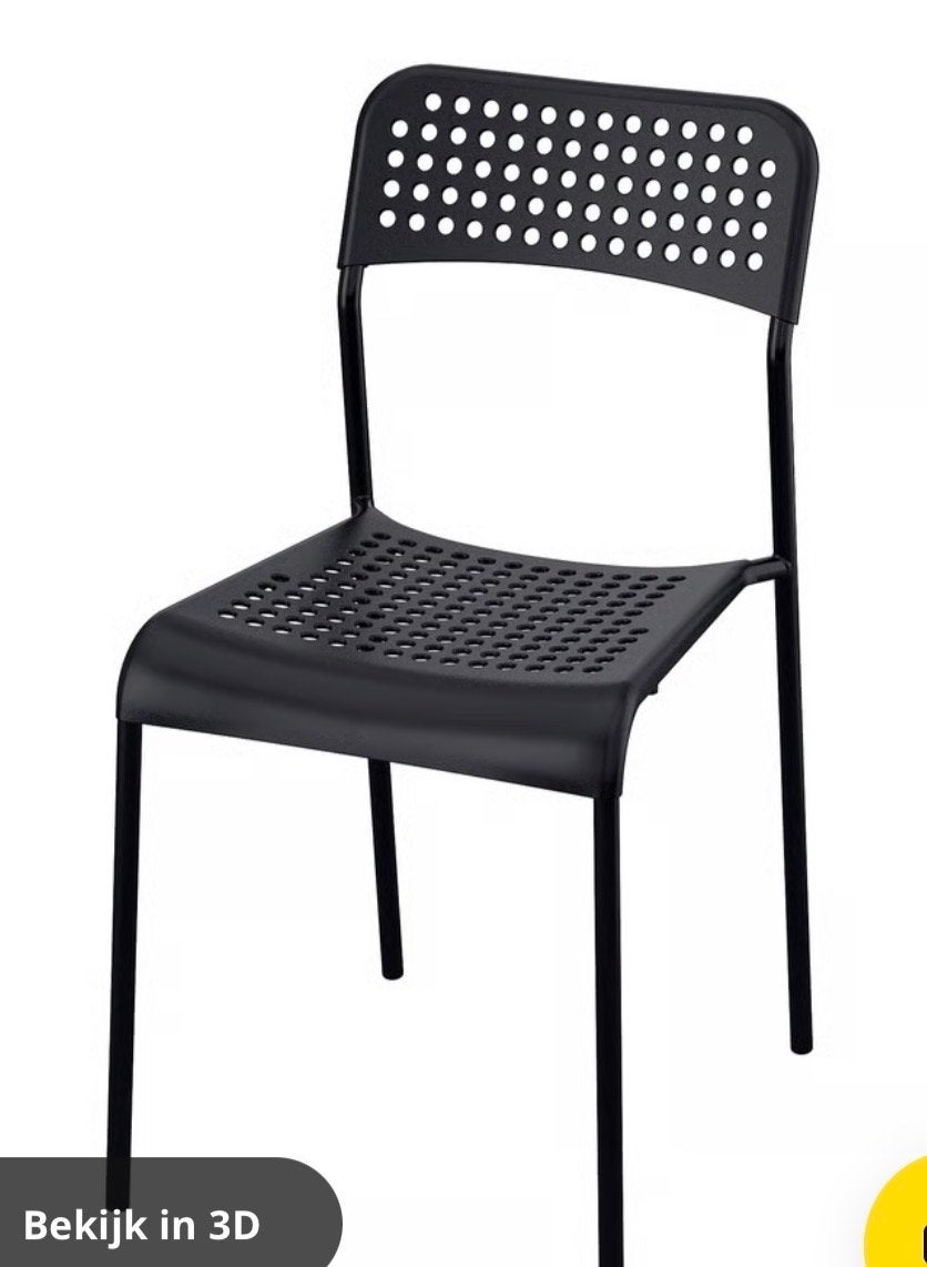 37 IKEA Sandsberg eetkamerstoelen, Huis en Inrichting, Ophalen, Kunststof, Gebruikt, Zwart