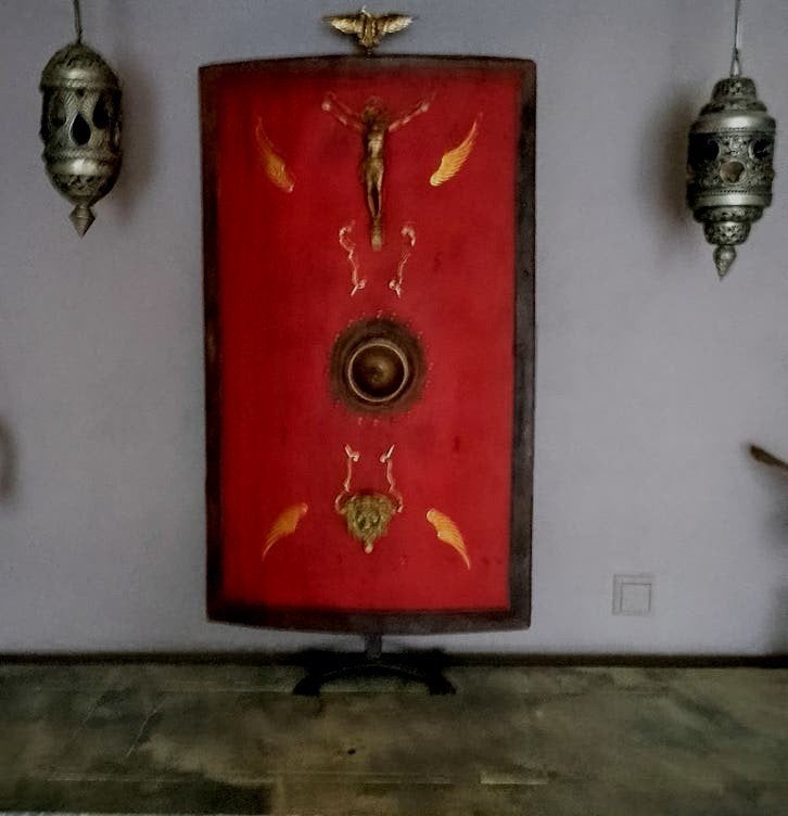 Fraai oud Romeins legionair schild!, Ophalen of Verzenden, 100 cm, Object