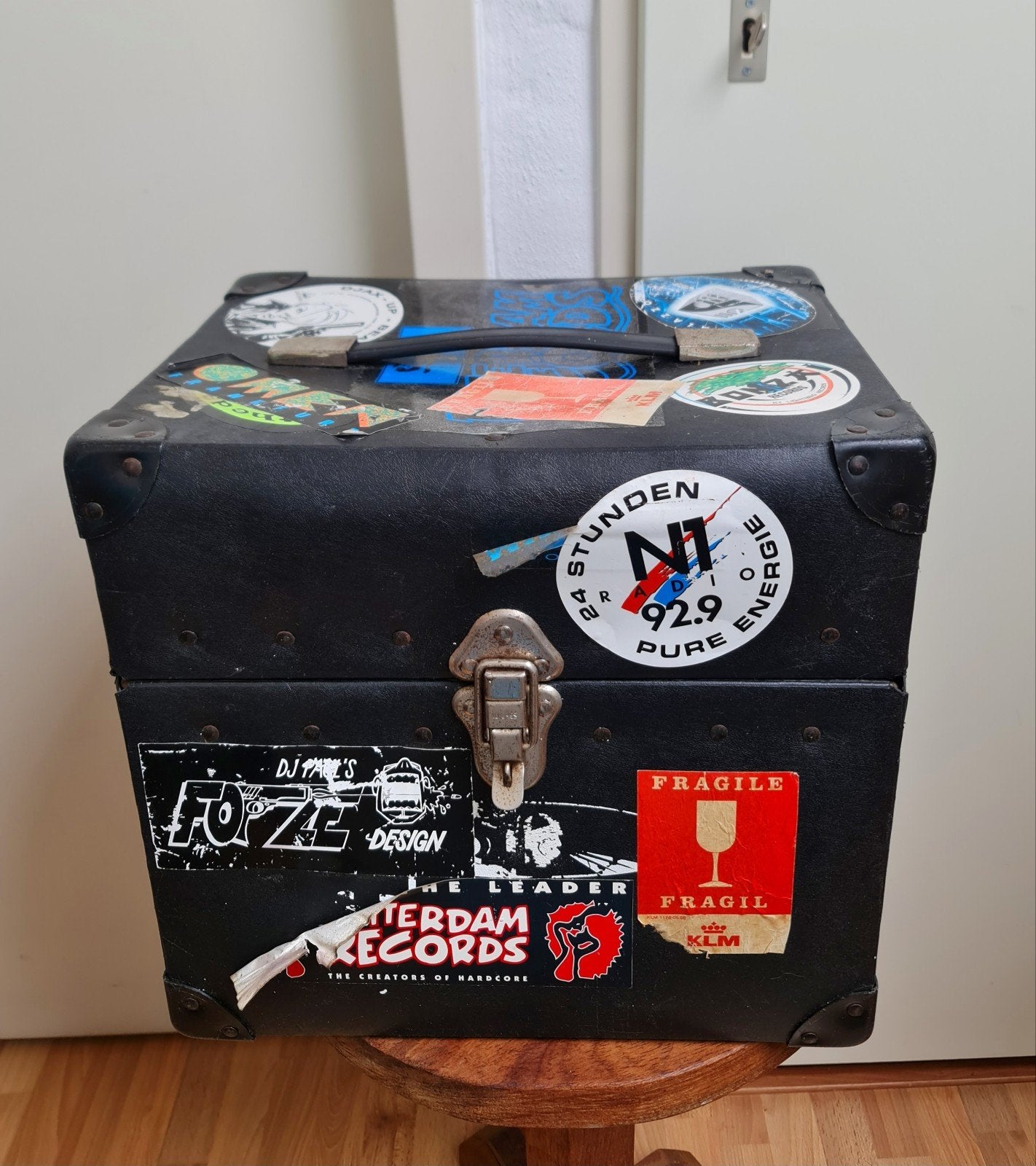 Vintage DJ platenkoffer vinyl flightcase  hardcore/gabber, Ophalen, Gebruikt, Flightcase