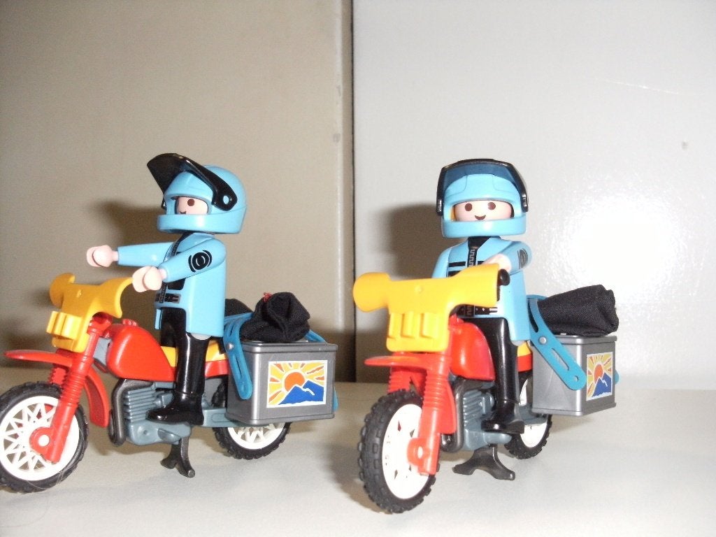 playmobil 2 motorrijders op vakantie compleet, Ophalen of Verzenden, Zo goed als nieuw, Complete set