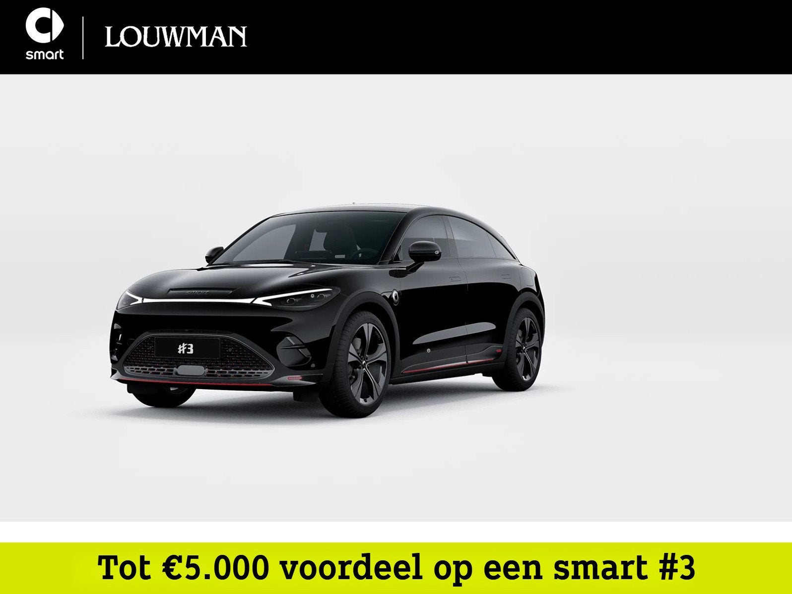 Smart #3 BRABUS 66 kWh | Warmtepomp | Memorypakket voorstoel, Auto's, Automaat, 430 pk, Zwart, Verwarmde buitenspiegels