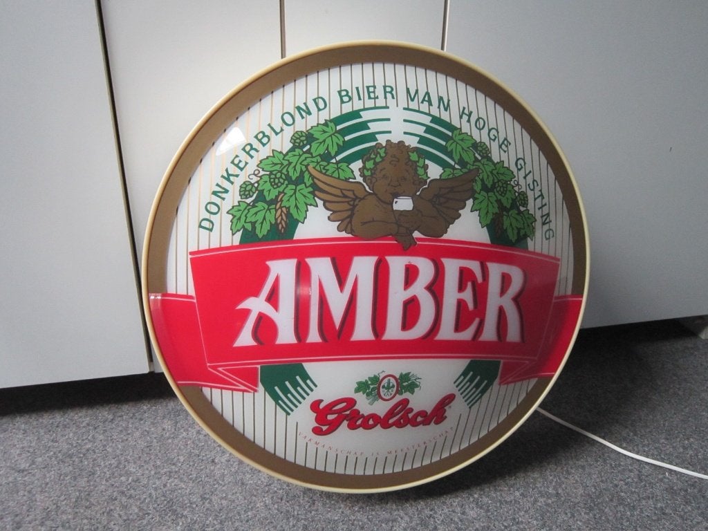 GROLSCH AMBER LICHTRECLAME, Ophalen, Zo goed als nieuw, Overige typen, Grolsch