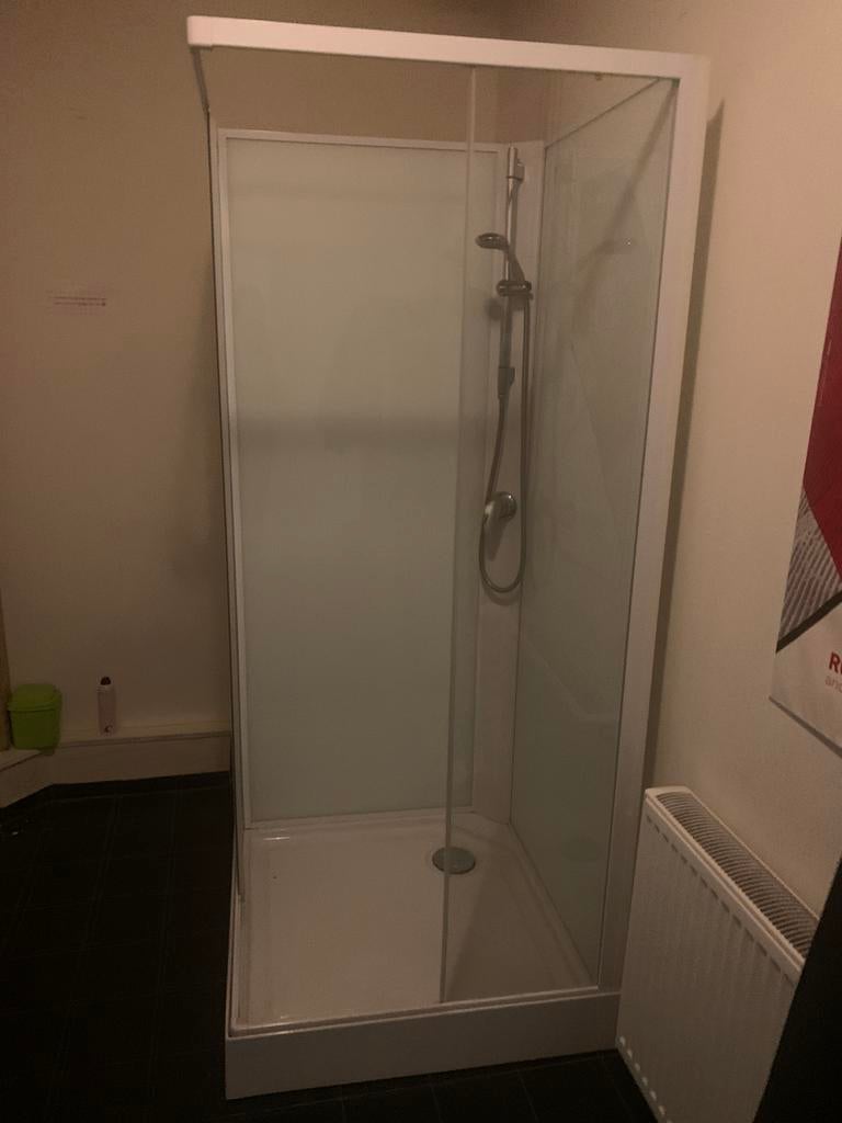 Vrijstaande douchecabine 90x90 twee schuifdeuren, Ophalen, Zo goed als nieuw