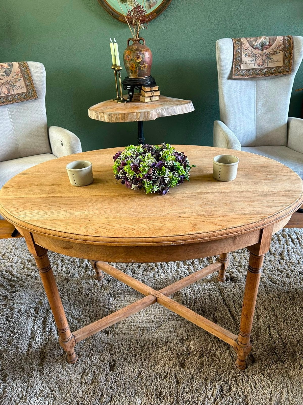 Antieke ronde eettafel van eikenhout, Antiek en Kunst, Antiek | Meubels | Tafels, Ophalen