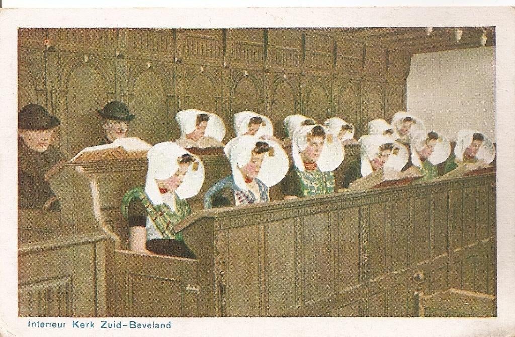 Interieur Kerk in Zuid Beveland, Ophalen of Verzenden, 1920 tot 1940, Ongelopen, Noord-Brabant