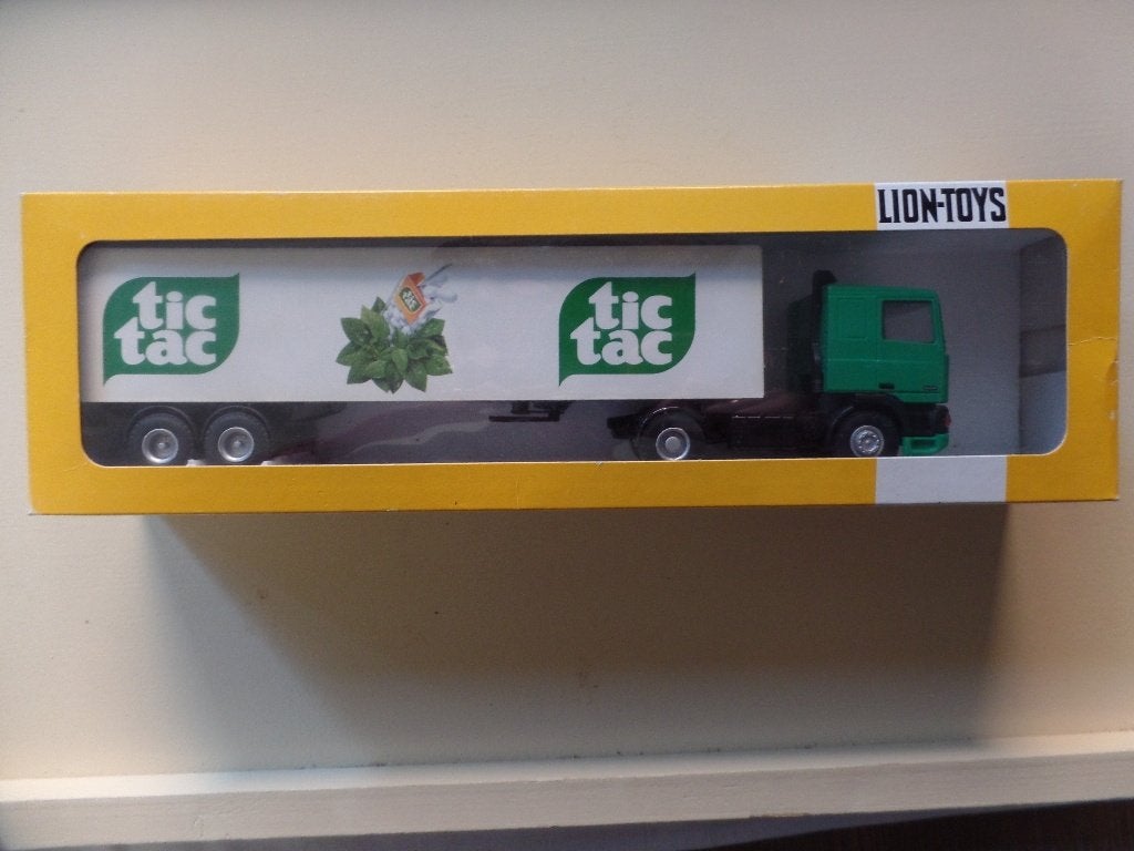 DAF  trekker oplegger Tic Tac Lion Toys  , Hobby en Vrije tijd, Verzenden, Zo goed als nieuw, Bus of Vrachtwagen, Lion Toys