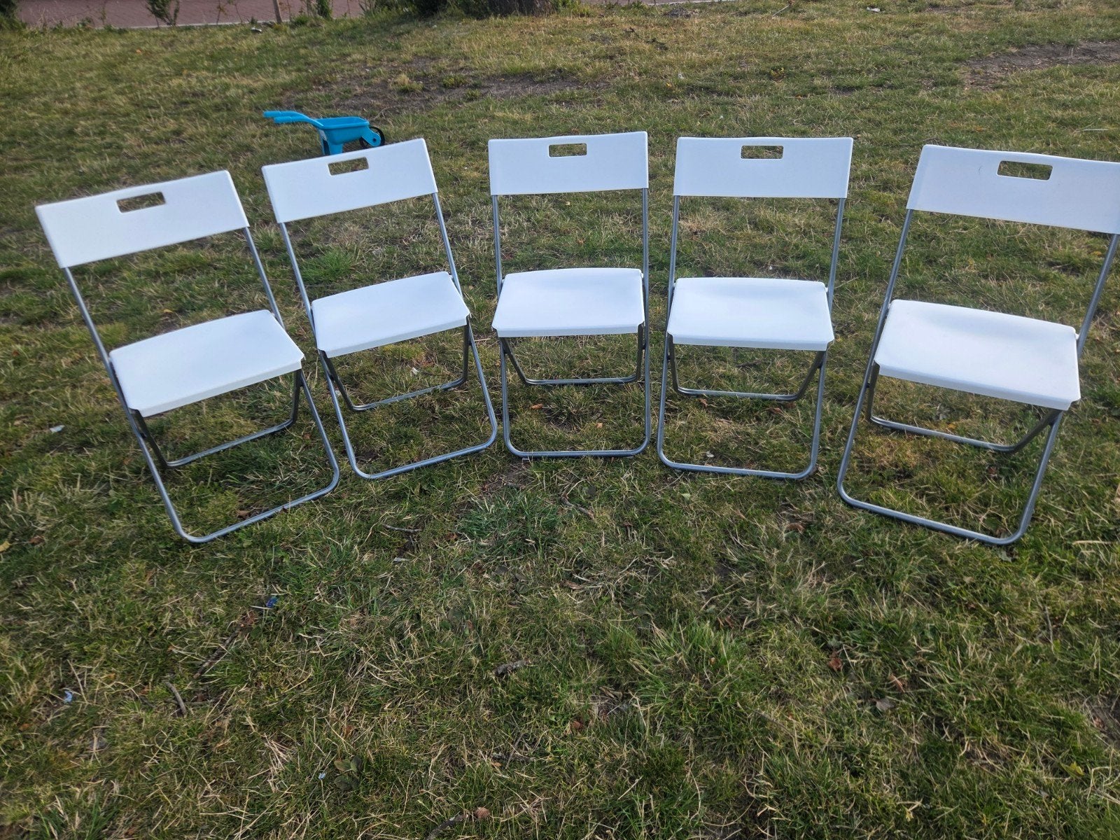 5x IKEA klapstoelen, zo goed als nieuw, Ophalen, Kunststof, Wit, Zo goed als nieuw