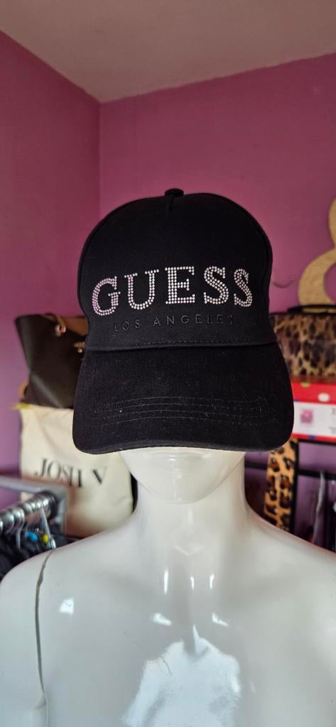 Zwarte GUESS dames cap pet met strass steentjes - Nieuw, Ophalen of Verzenden, Nieuw, One size fits all