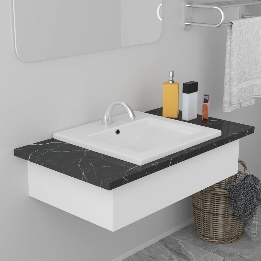 NIEUW | Inbouw Wasbak wastafel waskom keramiek wit! GRTS BEZ, Huis en Inrichting, Verzenden, Nieuw, 50 tot 100 cm, Minder dan 100 cm