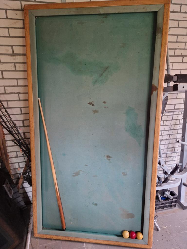 Homas Biljarttafel 197x109 cm met onderstel, keu en ballen, Sport en Fitness, Biljarten en Poolen, Ophalen